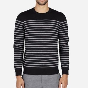 NEW EVERLANE MEN'S GRAY AND BLACK WOOL SWEATER XL